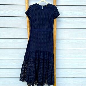 Eyelet Cotton Long Dress Banana Republic